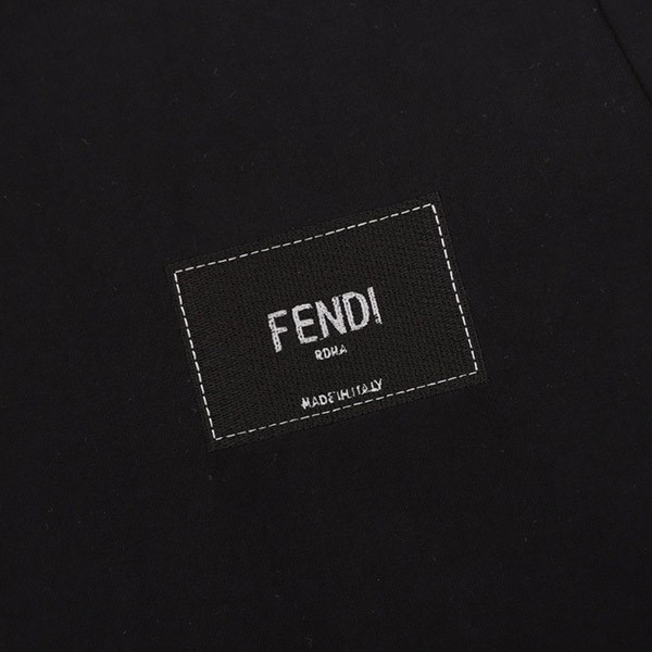高品質 フェンディ メンズ ロゴ刺繍 コットン 半袖 Tシャツ コピー fev75558